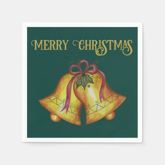 Kerstsfeer Kerstbellen Papieren servetten (Voorkant)