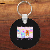 Kerstsfeer Kerstman Kerstboom Kerstbrood Sleutelhanger (Voorkant)
