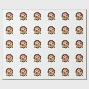 Kerstsfeer Kerstman Krans Bellen Cadeaupapier