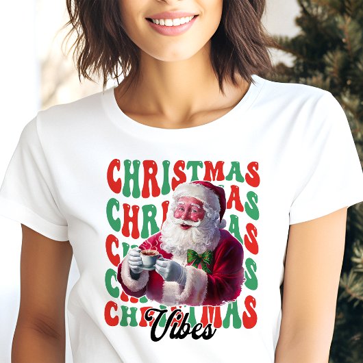 Kerstsfeer Kerstman Retro Vakantie Tri-Blend Shirt