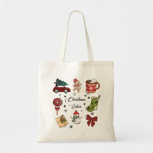 Kerstsfeer Kerststicker Verzameling Tote Bag (Voorkant)