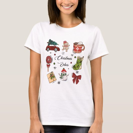 Kerstsfeer Kerststickerpakket T-shirt (Voorkant)
