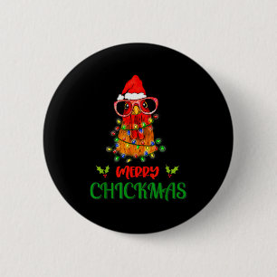 Kerstsfeer Kippen Kerst Ornament Lichtjes Kippenbo Ronde Button 5,7 Cm