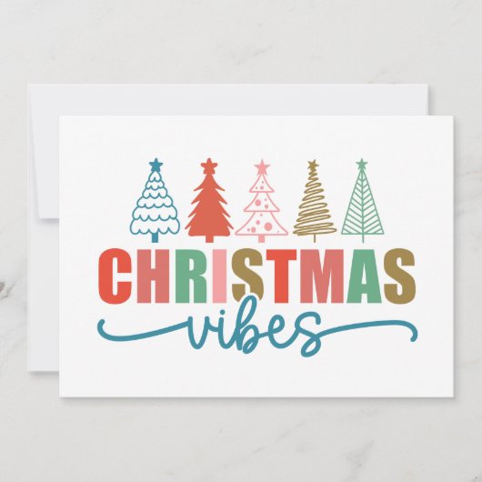 Kerstsfeer - Kleurrijk Ontwerp van Kerstbomen Kaart (Voorkant)