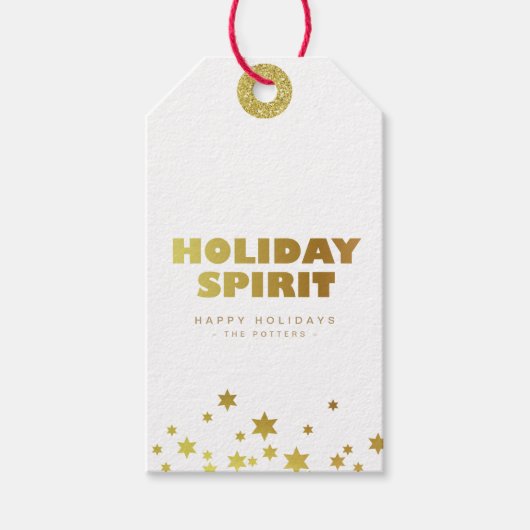 Kerstsfeer | Leuke Kerst Wit & Goud Mini Cadeaulabel (Voorkant)