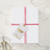 Kerstsfeer | Leuke Kerst Wit & Goud Mini Cadeaulabel (Met Touw)