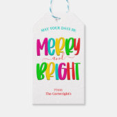 Kerstsfeer Merry and Bright Cadeaulabel (Voorkant)