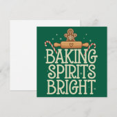 Kerstsfeer met baking spirits bright Kerstmis grap Feestdagenkaart (Voorkant / Achterkant)