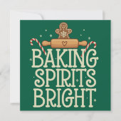 Kerstsfeer met baking spirits bright Kerstmis grap Feestdagenkaart (Voorkant)