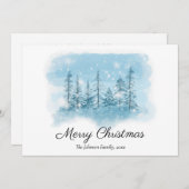 Kerstsfeer met besneeuwde winterprint feestdagenkaart (Voorkant / Achterkant)