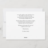 Kerstsfeer met besneeuwde winterprint feestdagenkaart (Achterkant)