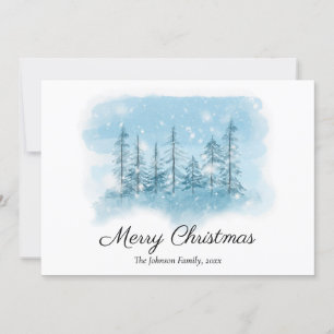 Kerstsfeer met besneeuwde winterprint feestdagenkaart