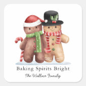 Kerstsfeer met deze bakgeest  vierkante sticker (Voorkant)