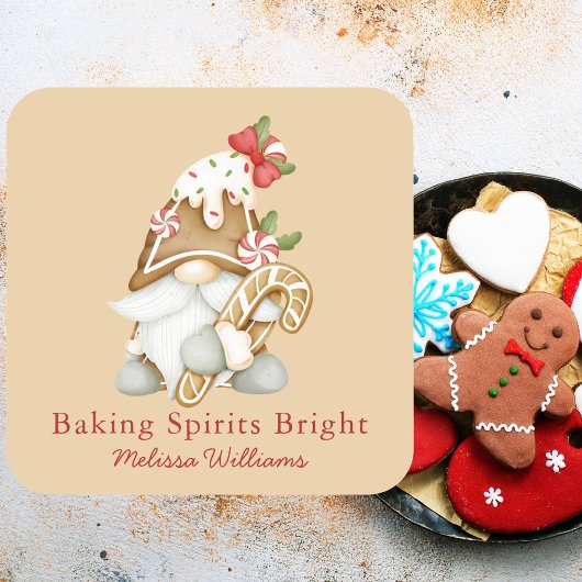 Kerstsfeer met Kabouter Kerstvakantie Vierkante Sticker