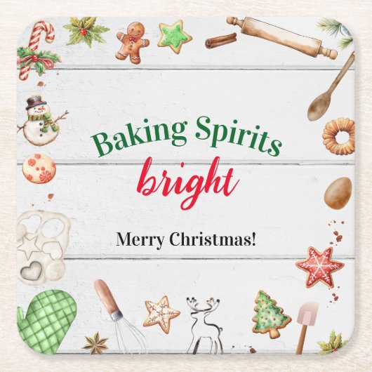 Kerstsfeer met Kerstbakken Kartonnen Onderzetters (Voorkant)