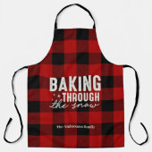 Kerstsfeer met Sneeuw Buffalo Plaid Kerstmis Schort (Voorkant)
