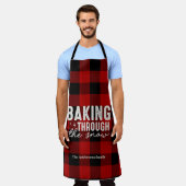Kerstsfeer met Sneeuw Buffalo Plaid Kerstmis Schort (Gedragen)