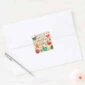 Kerstsfeer met warme chocolademelk vierkante sticker (Envelop)