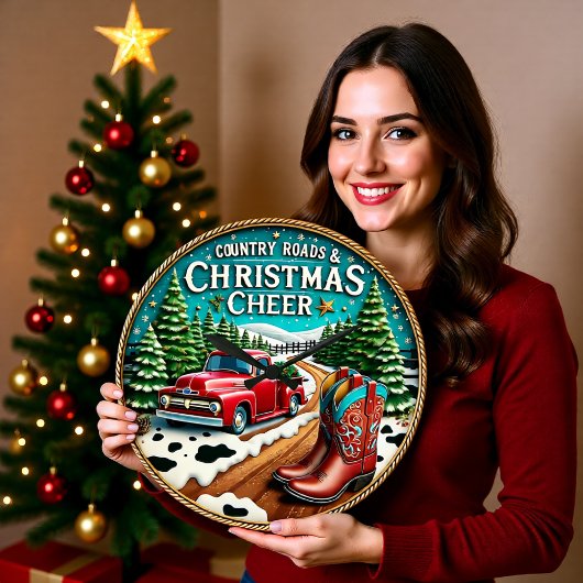Kerstsfeer op de landwegen grote klok
