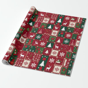 Kerstsfeer patroon cadeaupapier