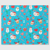 Kerstsfeer patroon cadeaupapier (Vlak)