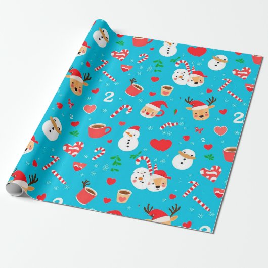 Kerstsfeer patroon cadeaupapier (Uitgerold)