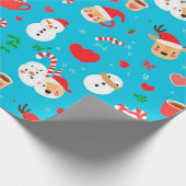 Kerstsfeer patroon cadeaupapier (Hoek)