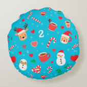Kerstsfeer patroon rond kussen (Achterkant)