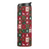 Kerstsfeer patroon thermosbeker (Gedraaid links)