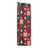 Kerstsfeer patroon thermosbeker (Geroteerd rechts)