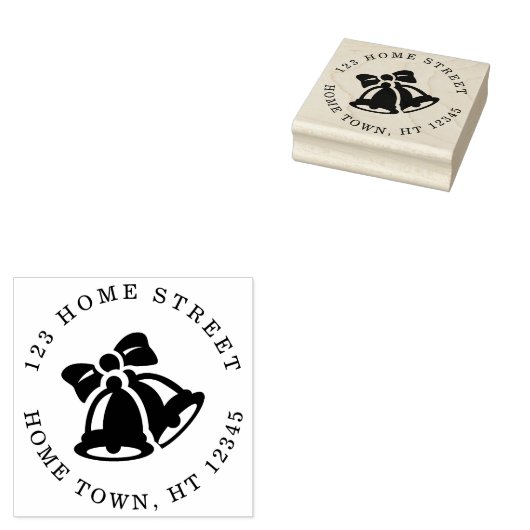 Kerstsfeer Ronde Retouradres Rubberstempel (Gestempeld)