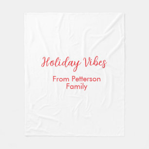 Kerstsfeer rood kerstfeest voeg familienaam datum  fleece deken
