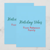 Kerstsfeer rood Kerstmis voeg familienaam datum to Feestdagenkaart (Voorkant / Achterkant)