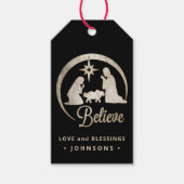 kerstsfeer Silhouette Cadeaulabel (Voorkant)