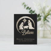 kerstsfeer Silhouette Feestdagenkaart (Staand voorkant)