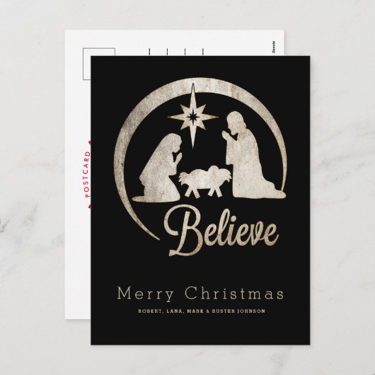 kerstsfeer Silhouette Feestdagenkaart (Voorkant / Achterkant)