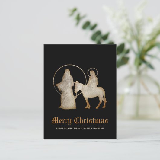kerstsfeer Silhouette Feestdagenkaart (Staand voorkant)