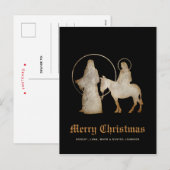 kerstsfeer Silhouette Feestdagenkaart (Voorkant / Achterkant)