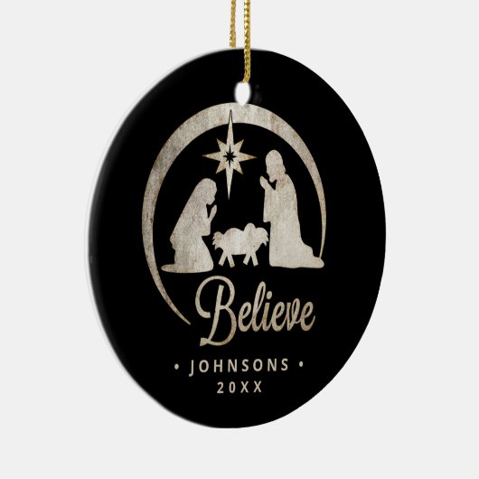 kerstsfeer Silhouette Keramisch Ornament (Rechts)