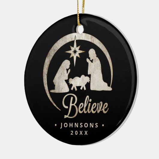 kerstsfeer Silhouette Keramisch Ornament (Links)