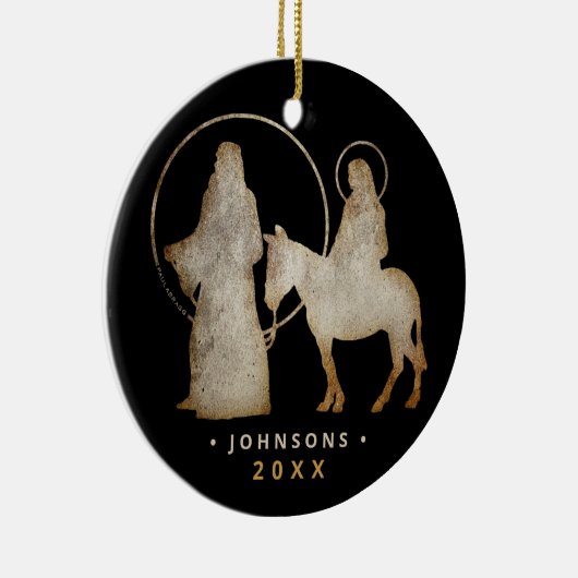kerstsfeer Silhouette Keramisch Ornament (Rechts)