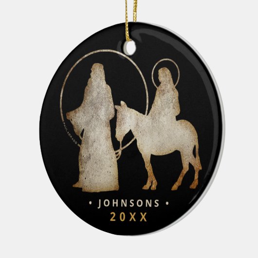 kerstsfeer Silhouette Keramisch Ornament (Links)