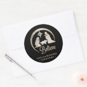 kerstsfeer Silhouette Ronde Sticker (Envelop)