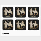 kerstsfeer Silhouette Vierkante Sticker (Vel)