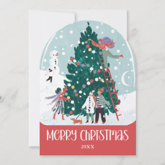 Kerstsfeer Sneeuwbol Kerstkaart