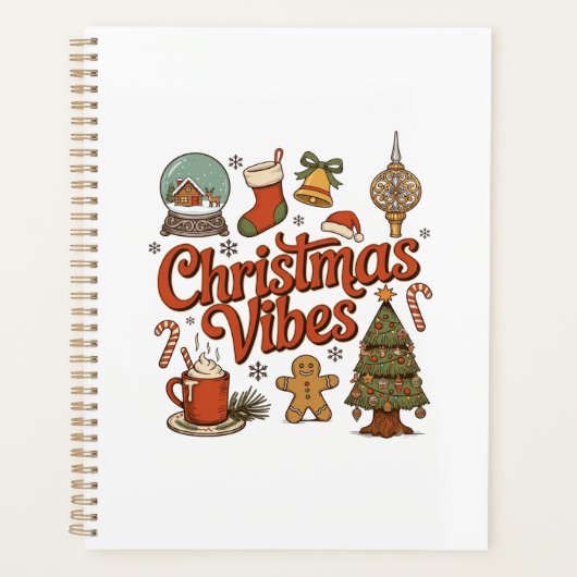 Kerstsfeer Sneeuwbol Kerstman Kerstboom Planner (Voorkant)