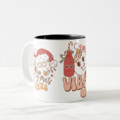 Kerstsfeer tweekleurige koffiemok (Voorkant links)