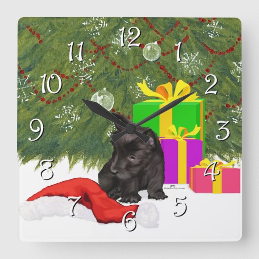 Kerstsfeer Vierkante Klok (Voorkant)
