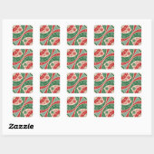 Kerstsfeer Vierkante Sticker (Vel)