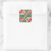 Kerstsfeer Vierkante Sticker (Tas)